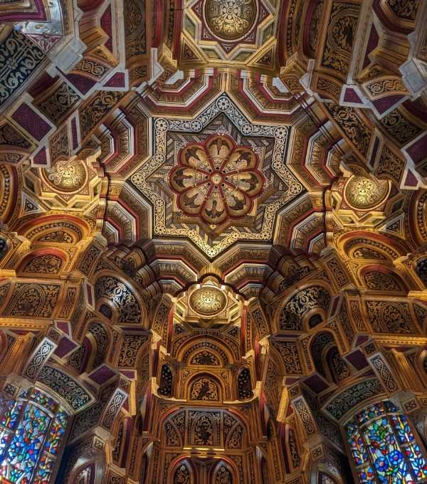 Jabreen Castle Oman ceiling paintings